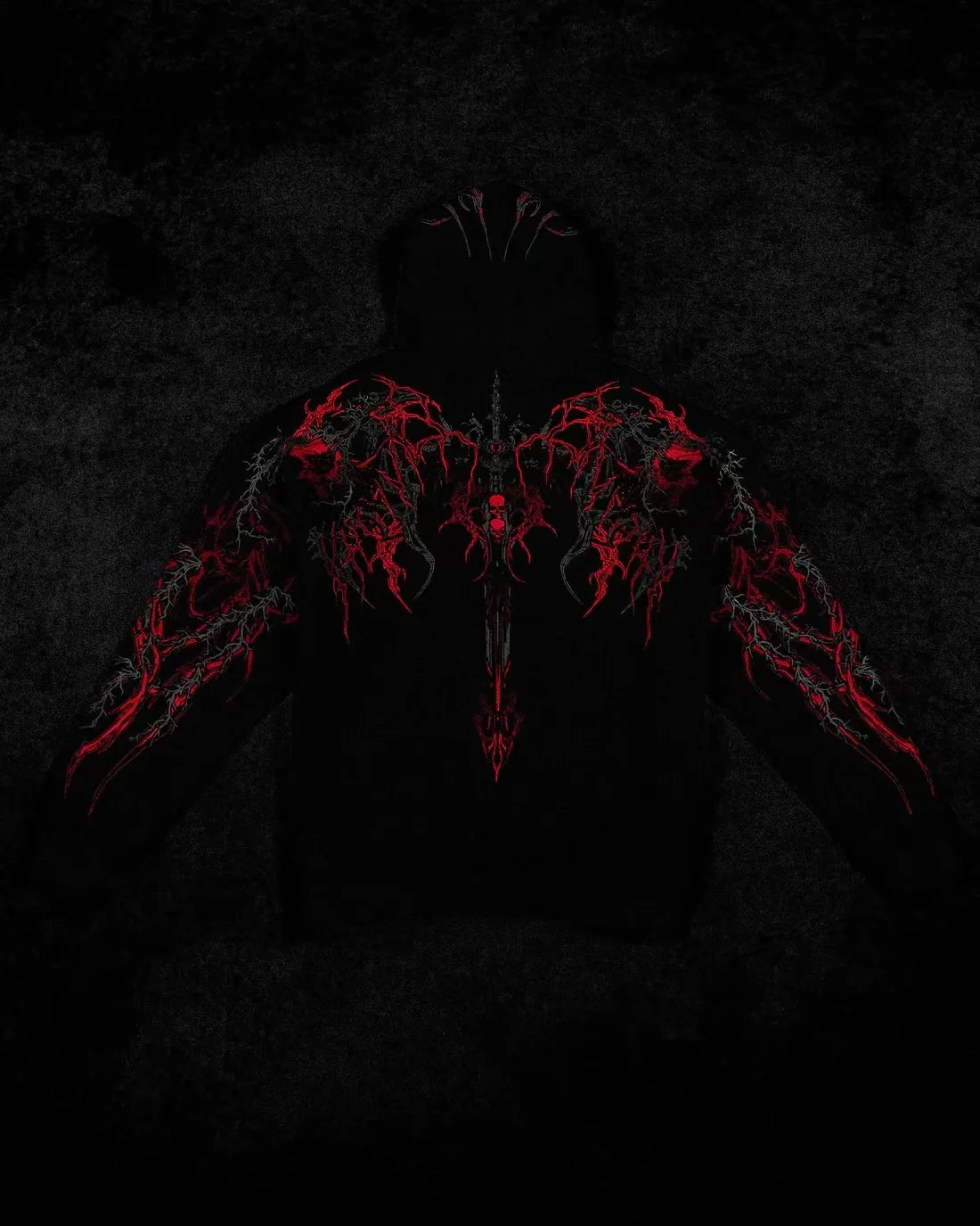 2025 Nuwe Amerikaanse Styl Mans Hooded Sweatshirt Modieuse Handelsmerk Donker Styl Sport Fiksheid Hoë Straat Herfs Winter Mans Sweatshirt