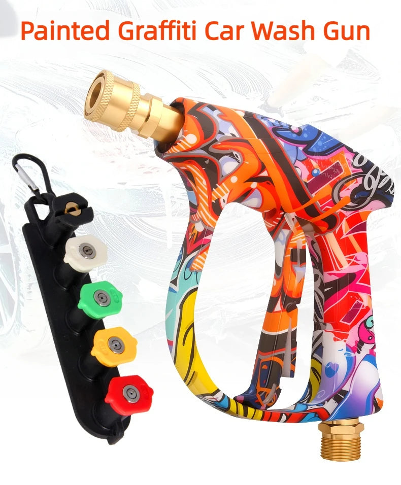 2175psi High-Pressure Water Gun Beautiful Graffiti Painting Optional 1L Foam Cannon 1/4 Quick Nozzle Set Rubber Nozzle Bracket
