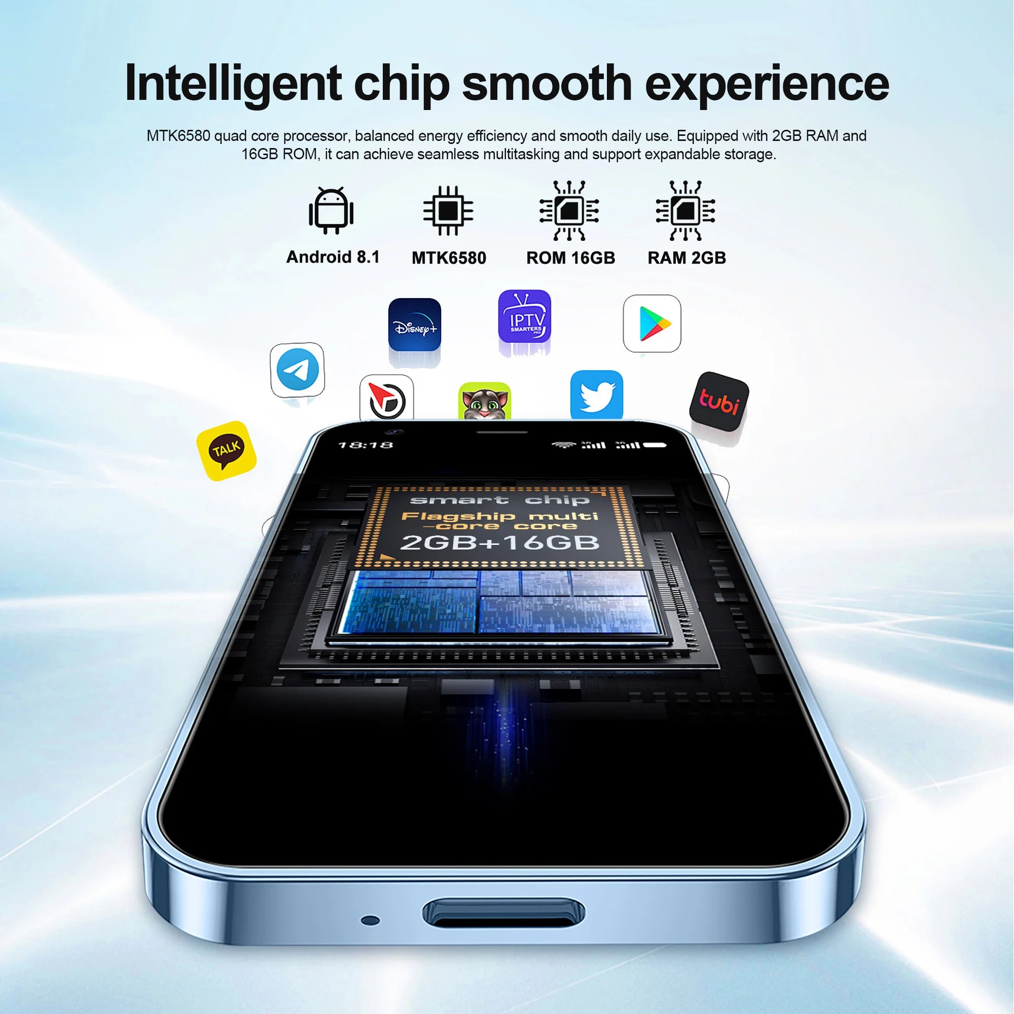 SERVO Mini Smartphone 3.0" Display 2GB+16GB 3G WCDMA Facial Recognition WiFi GPS Play Store Android Smart Phone Dual SIM Standby