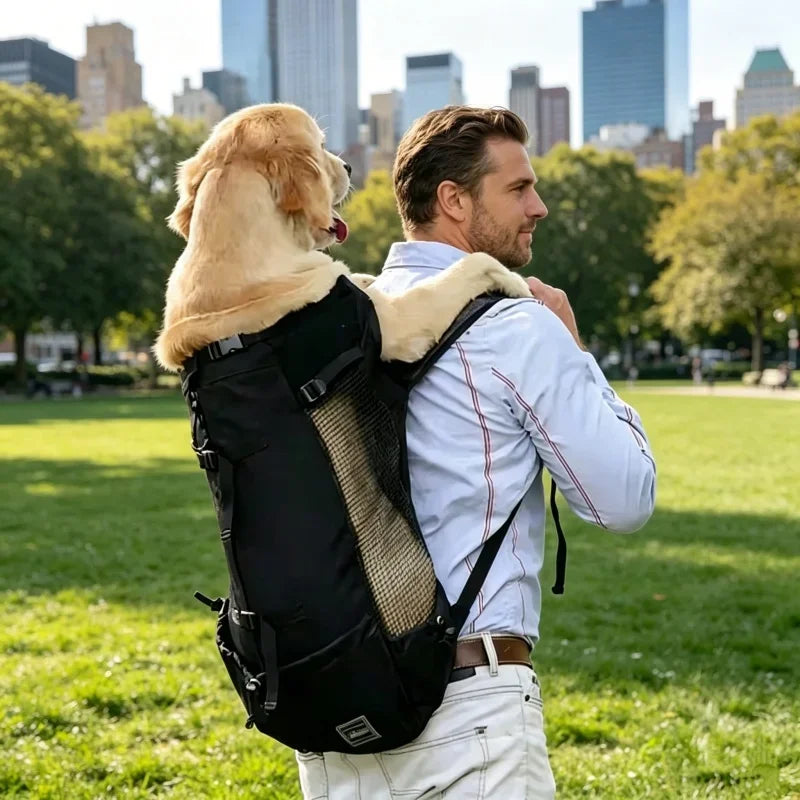 Adjustable Durable Dog Backpack Carrier Breathable Large Size Outdoor Bag Hiking Camping Travel Use for Medium Large Pet Breeds