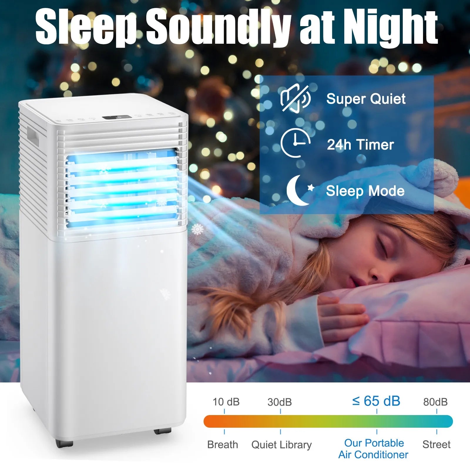 10000 BTU Portable Air Conditioner 3-in-1 Air Cooler w/Dehumidifier & Fan Mode