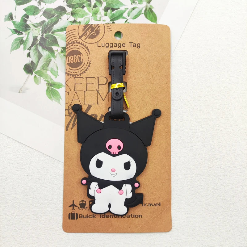 KUROMI Cinnamoroll Luggage Label Travel Luggage Tag Hello Kitty Suitcase ID Address Holder Baggage Boarding Portable Ticket