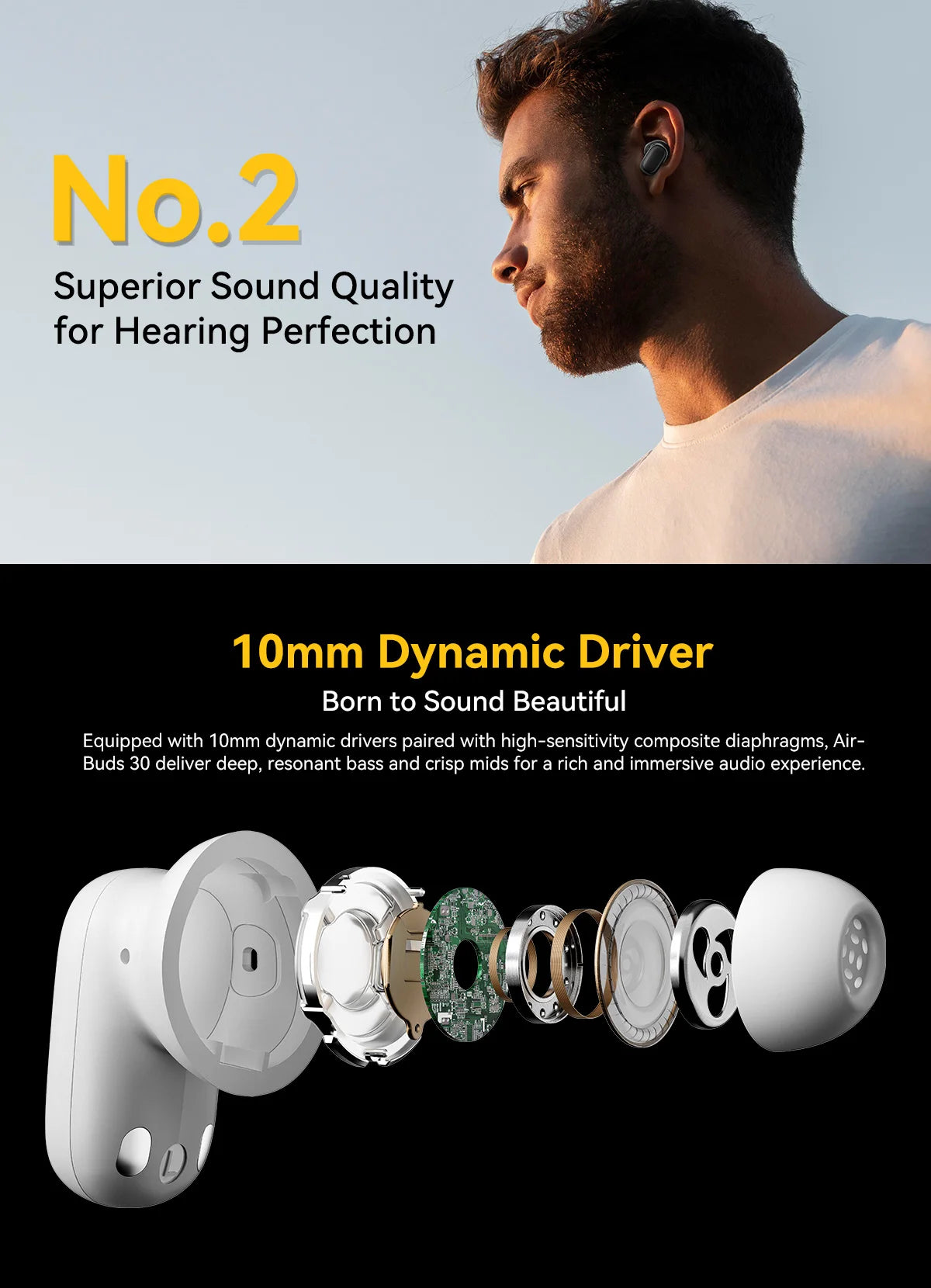 Blackview Airbuds 30 Headset Wireless Headphones TWS Sports Air Conduction Bass ENC Earphones TWS With Mic 400mAh IPX7