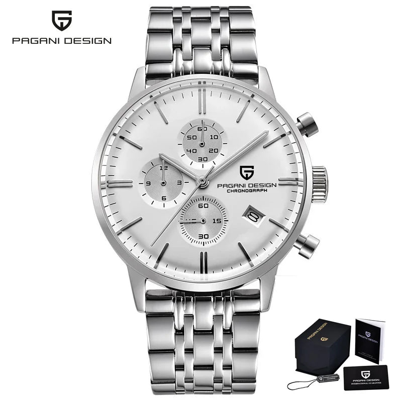 2025 New PAGANI DESIGN Business Men's Quartz Watch 46mm Brand Stainless Steel Waterproof Automatic Chronometer Relogo Masculino