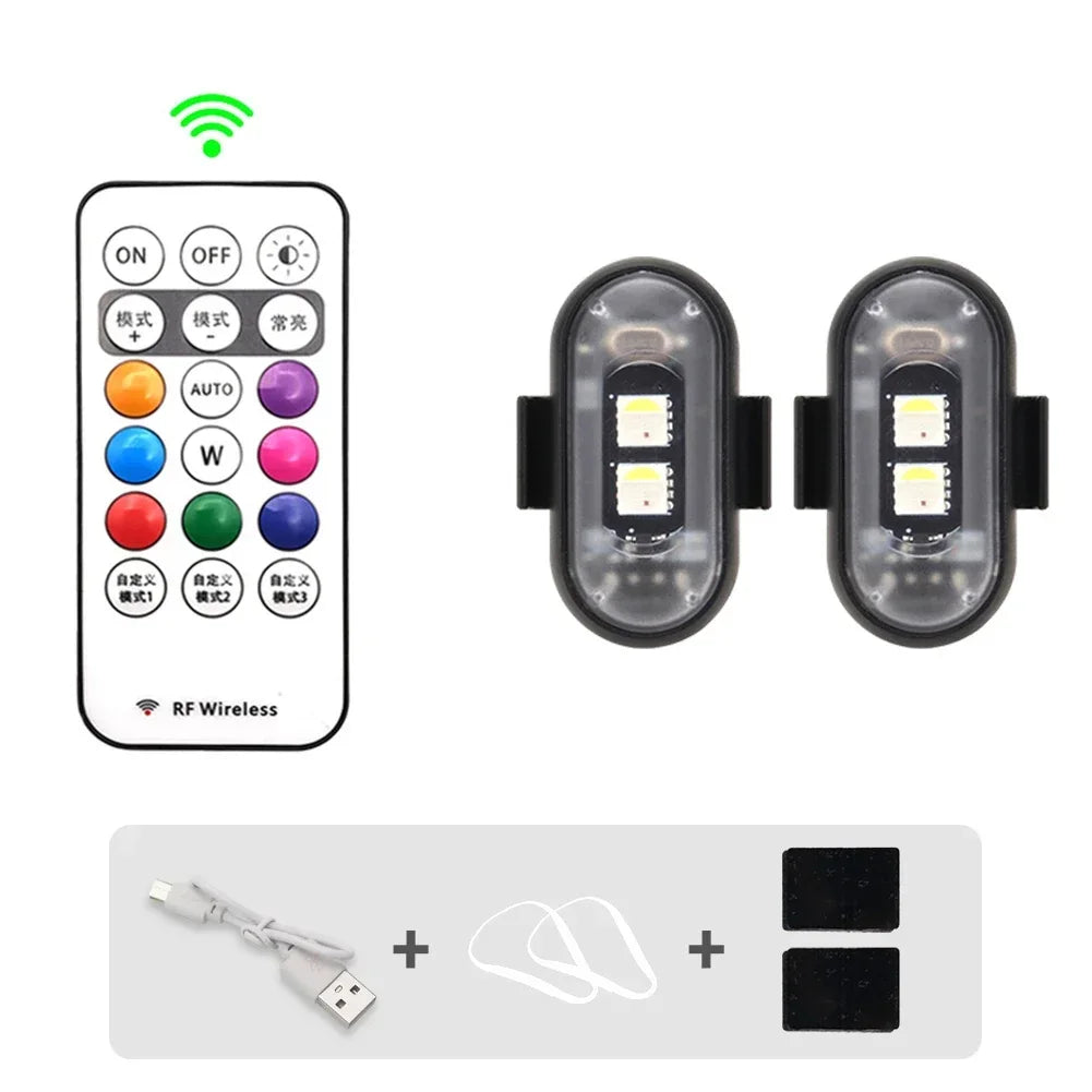RGB Led Scooter Flitsligte Fiets LED Flitsposisie Draadlose Lig Vliegtuig Helikopter Waarskuwingsligte Toebehore