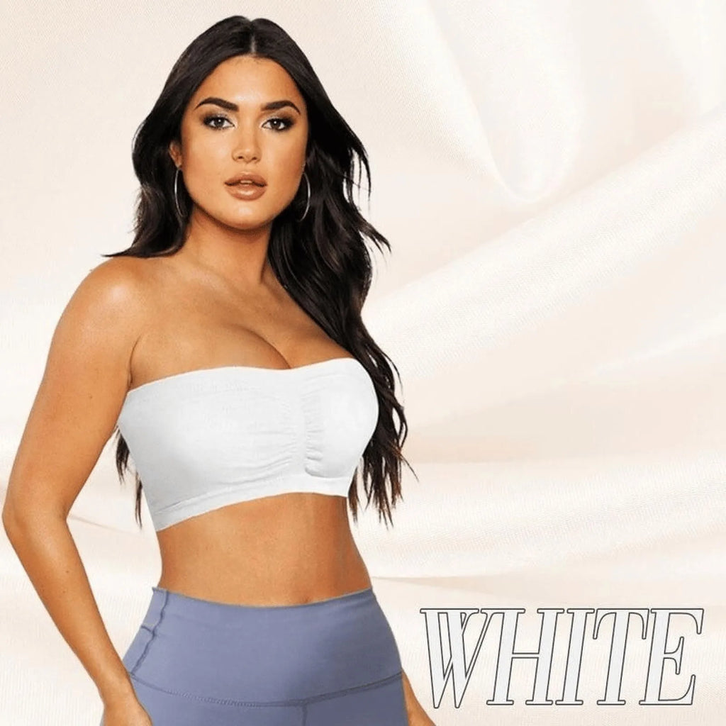Ladies' Stretch Strapless Bra Fashion Solid Color Invisible Beauty Back Anti-slip Bra Suitable For One-Shoulder Top and Dress