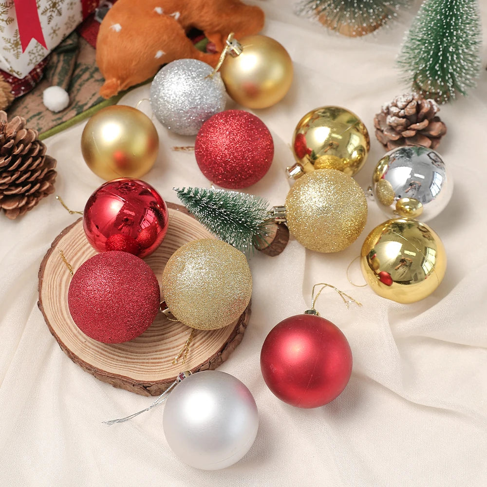 24Pcs/Box 3-4cm Christmas Balls Christmas Tree Ornament Ball Xmas Hanging Tree Pendant Home Party Decor New Year Gifts