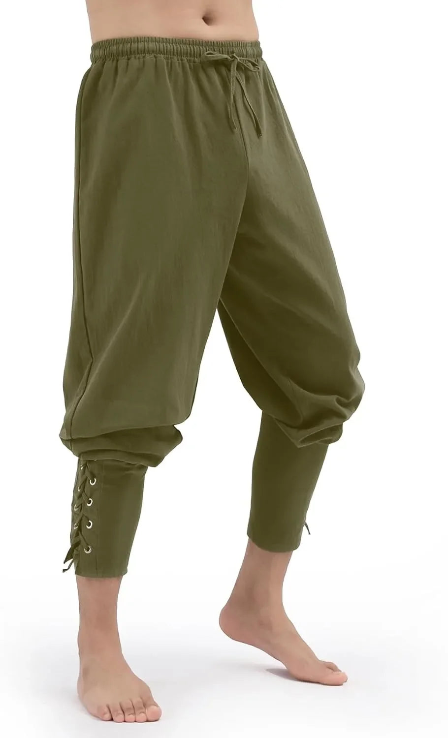 Men's Spring Summer Vintage Men's Medieval Viking Cotton Linen Trousers Halloween Fashion Vintage Men's Bottoms