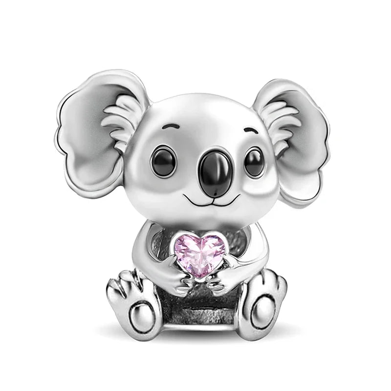 925 Sterling Silver Owl Dinosaur Panda Chameleon Cute Charm Bead Fit Diy Bracelet Bangle Making Gift of High Quality Jewelry