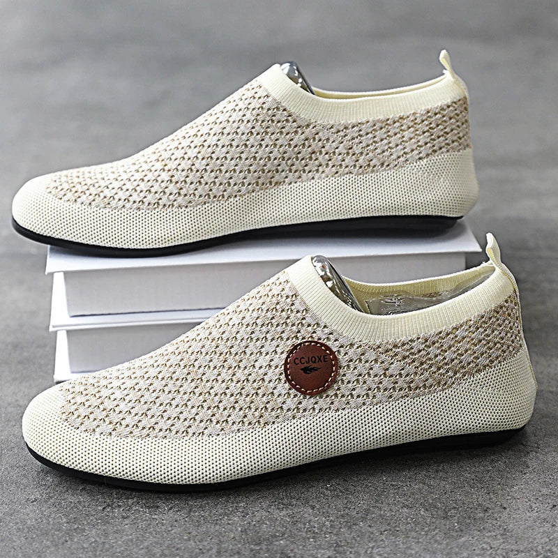 YRZL Herren Loafers Dünne Sohle Mesh Sommer Leichte Mokassins zum Autofahren Schlüpfen Freizeitschuhe für Herren Bequeme Laufschuhe