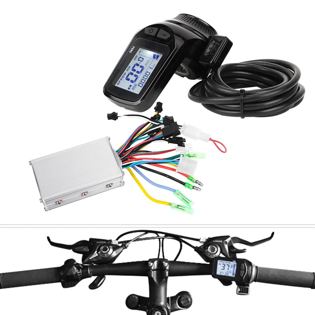 Electric Bike Controller 24V‑48V 13A Brushless Controller with LCD Display Panel E-scooter Meter Control for 22.5mm Handlebar
