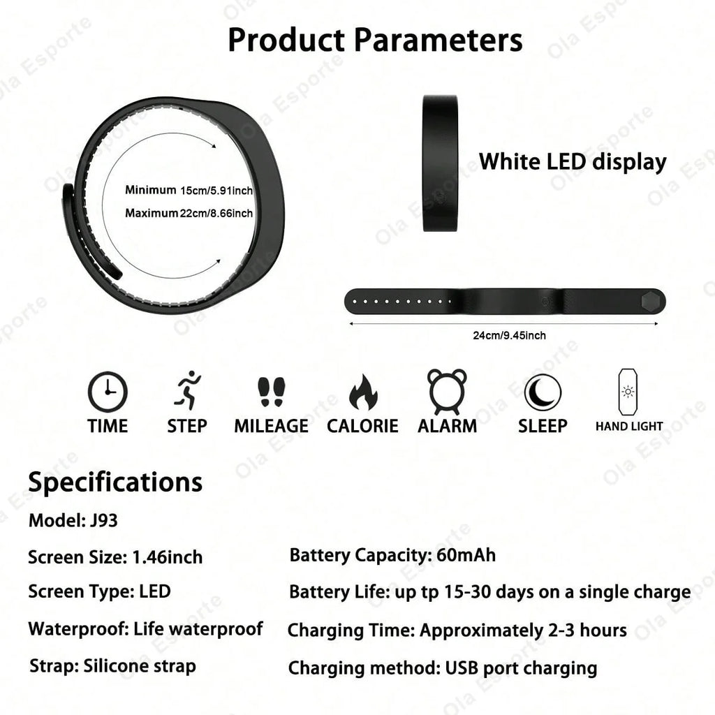 Smart Multifunctional Wristband Fitness Bracelet IP65 Waterproof Sport LED Activity Sleep Tracker Smart Watch Pedometer New 2026