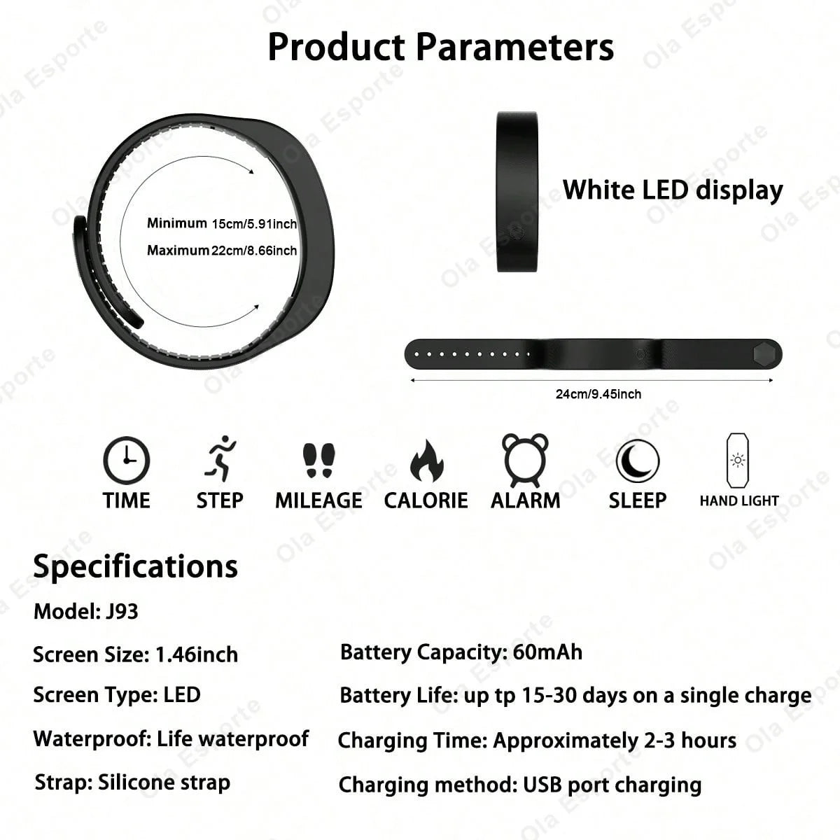 Smart Multifunctional Wristband Fitness Bracelet IP65 Waterproof Sport LED Activity Sleep Tracker Smart Watch Pedometer New 2026