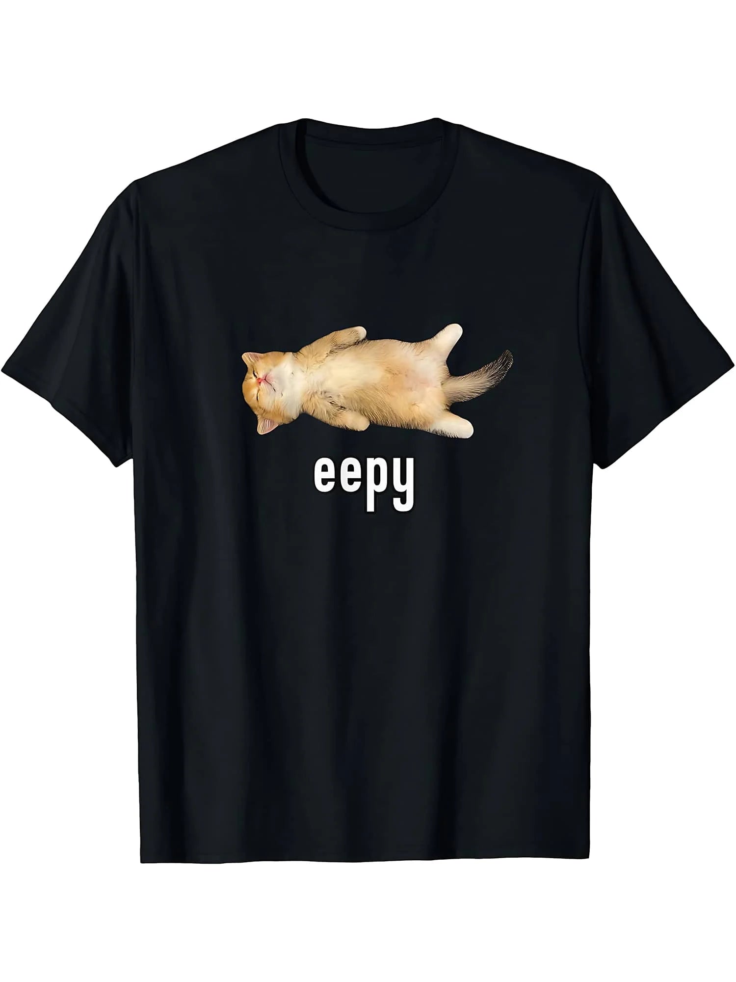 Funny Cat and Cement Sack Graphic T-Shirt for Men