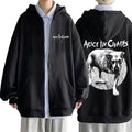 Rock Band Alice in Chains Graphic Print Zipper Hoodie Male Vintage Casual Oversized Zip Up Hoodies Men Women Fashion Jacket Coat