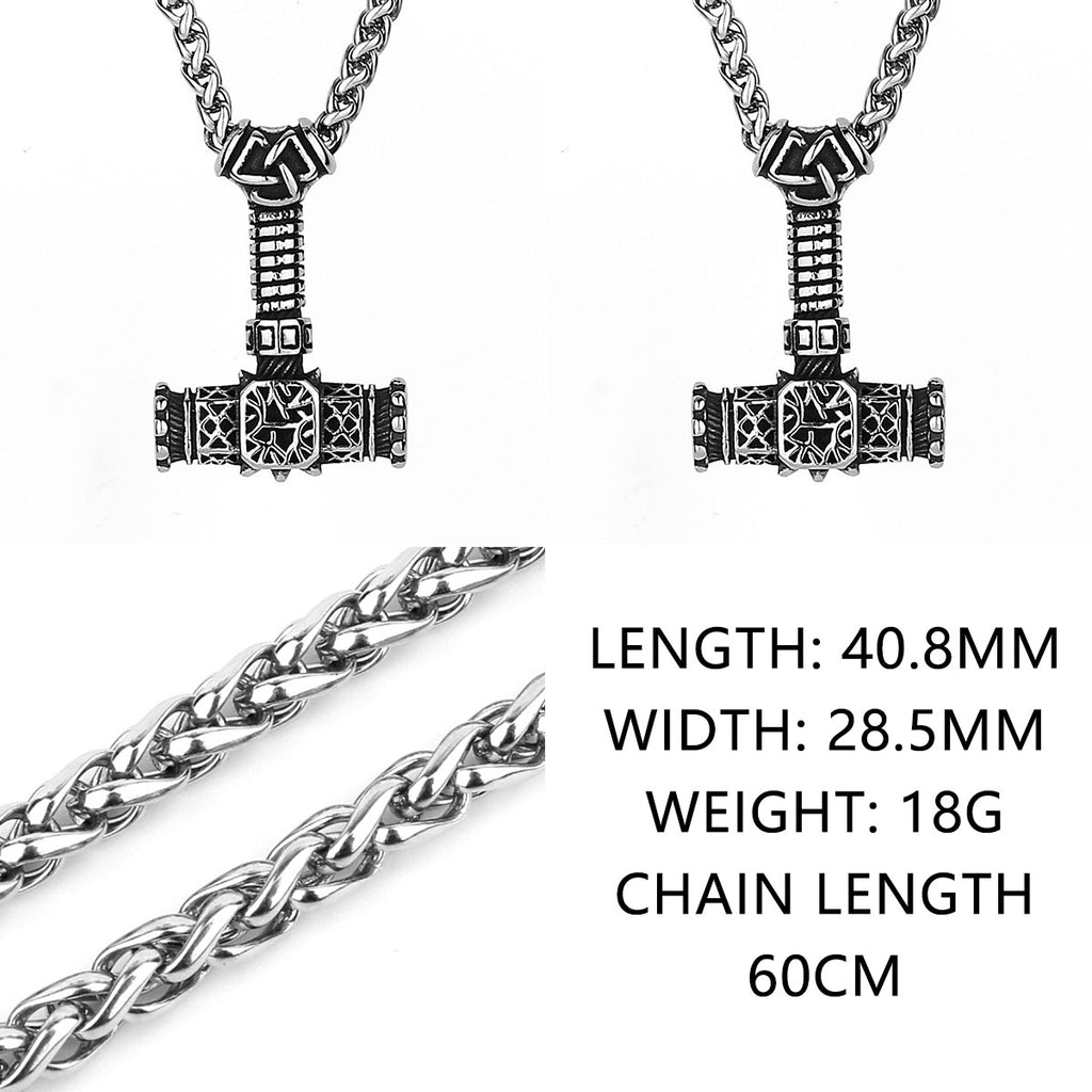 Original Viking Stainless Steel Thor Hammer Multiple Styles Domineering Unisex Necklace Pendant Boyfriend Gift Wholesale