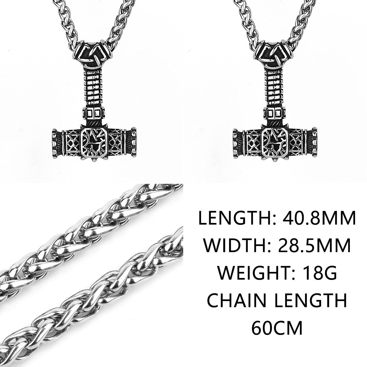 Original Viking Stainless Steel Thor Hammer Multiple Styles Domineering Unisex Necklace Pendant Boyfriend Gift Wholesale