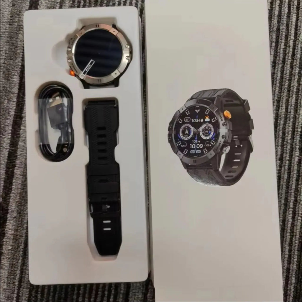 Rugged Fitness Smartwatch - 100+ Professional Sport Modes, Life Waterproof, Smart Message Notifications, Precision Sleep Tracker