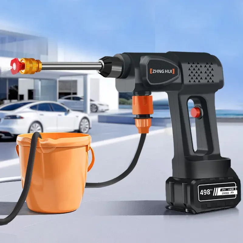 Electric High Pressure Water Gun 60Bar Car Wash Gun Washer Portable Wireless High Pressure Cleaner With Battery Car Cleaning Kit