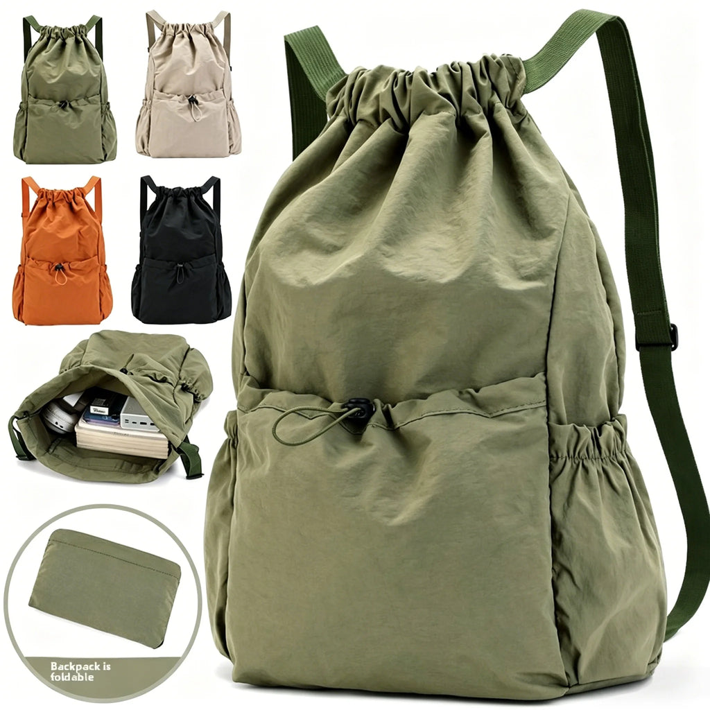 Foldable Drawstring Drawstring Backpack,Lightweight and Easy To Store,Essential for Short Distance Travel and Outdoor Activities