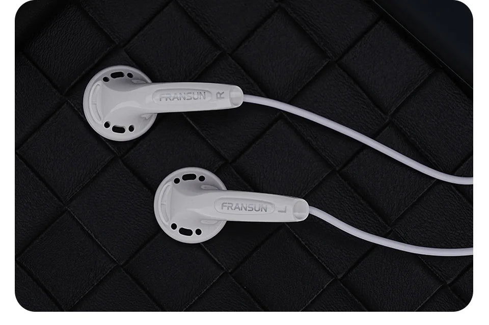 Fransun 1st Gen Flat-Head Earphones 15.4mm Dynamic Driver Earbuds 15.4mm Dynamic HiFi Sound Tears-of-Regret Headphones With Mic