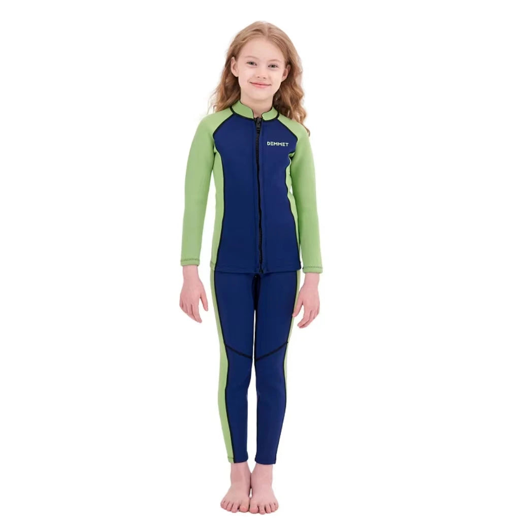 Kids Neoprene Diving Surfing Suit Split Long Sleeve Wetsuit Girls Thick Swimsuit Boys Rash Guards Swimwear Keep Warm Clothes