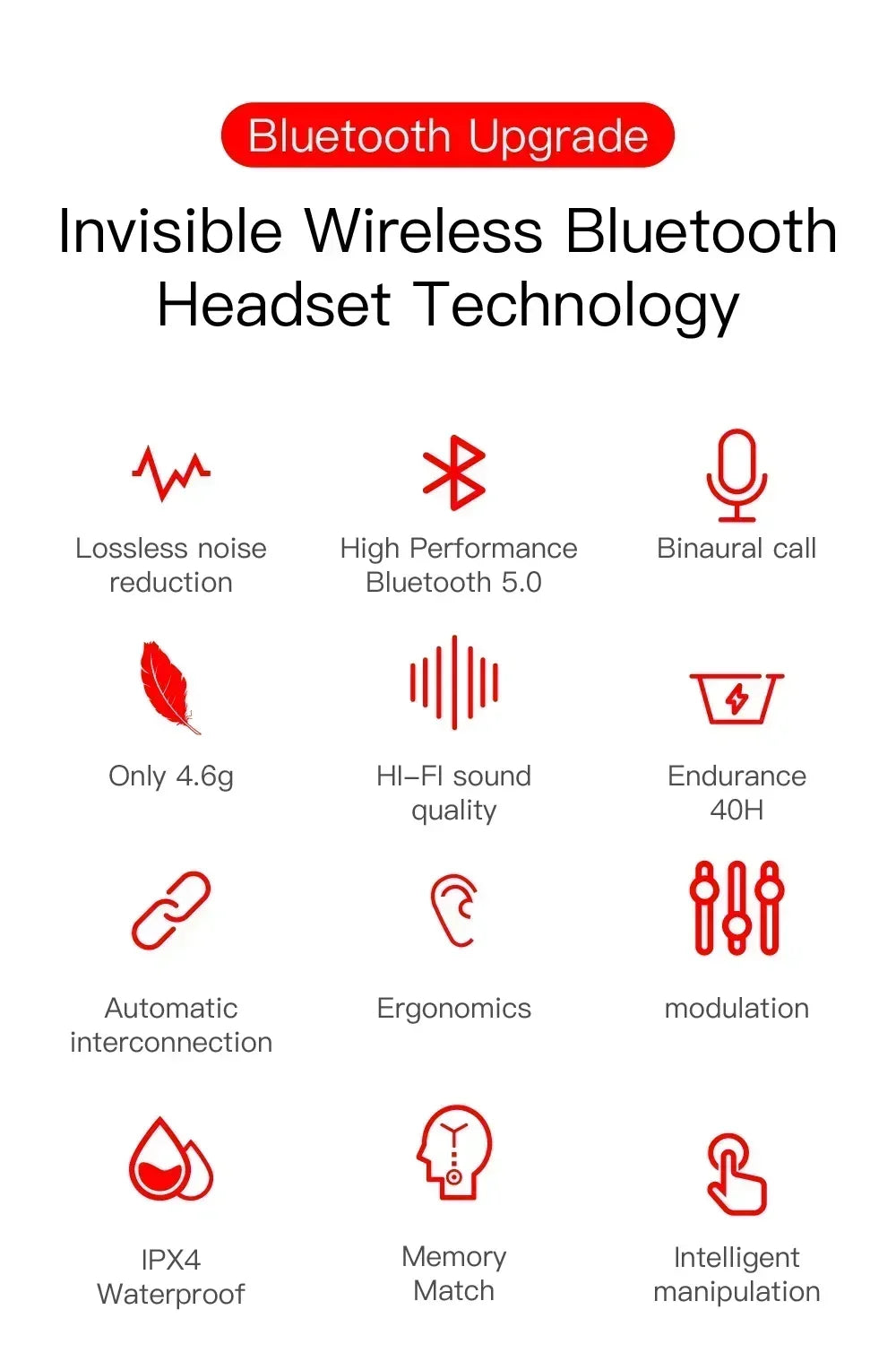 E6S Draadlose Bluetooth-oorfone TWS Bluetooth-koptelefoon Draadlose oordopjes Geraasdempende oorfone met mikrofoonhoofstukke