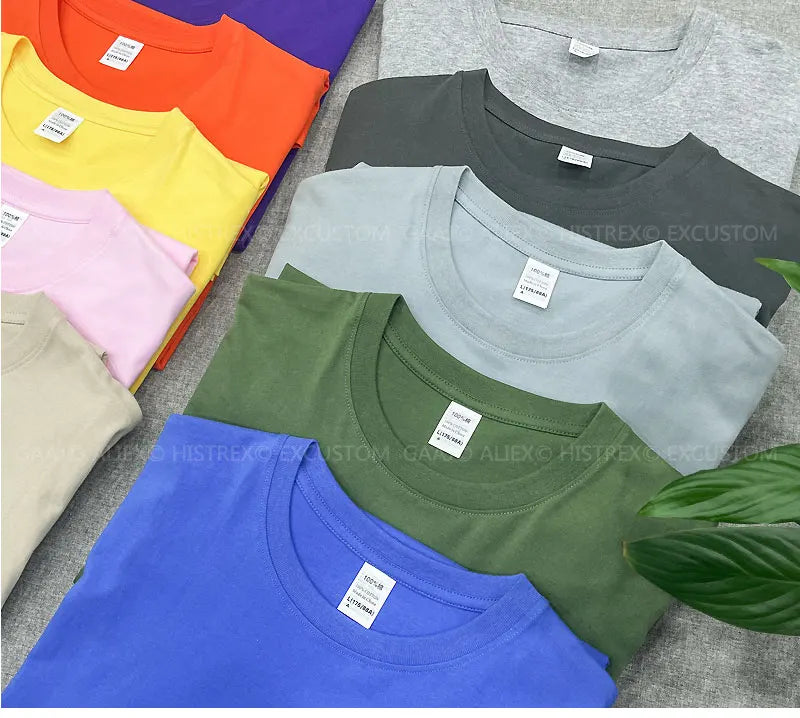 Custom Embroidery T Shirt Premium 100% Cotton T shirt Diy Your Own Design Brand Company Team Pet Animal Logo Men Women Tee Tops