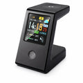 Slim WiFi-weerhorlosie, met draadlose laai vir horlosies, digitale tafelhorlosie, intydse weervertoning, raakbeheer