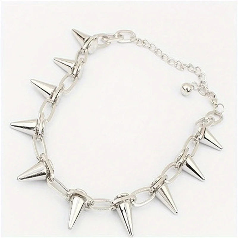 Punk Gothic Studded Rivet Spikes Necklace Vintage Choker Hip Hop Necklace For Party Birthday Valentine's Day Lovers Gifts