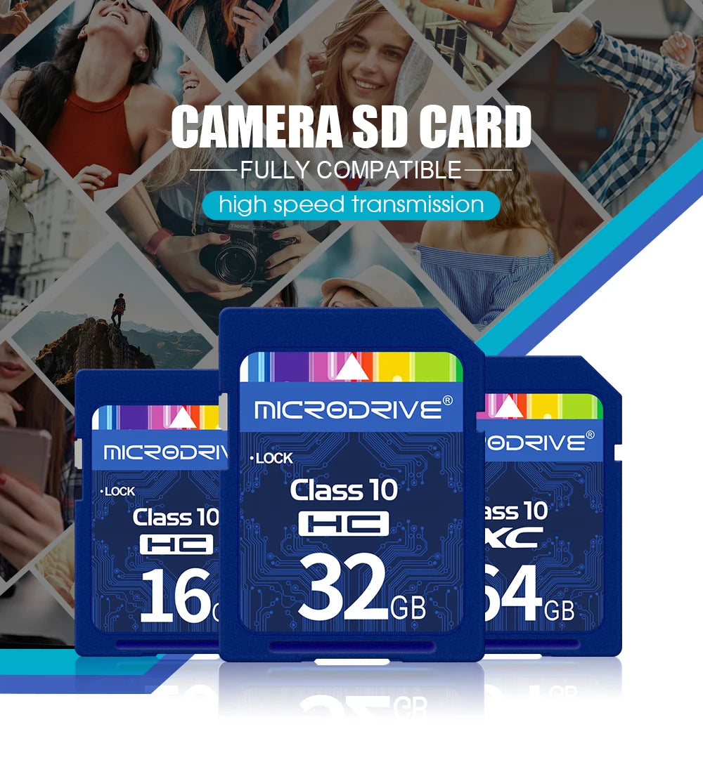 Hochgeschwindigkeits-Class10-SD-Karte 32 GB SD-Karte 128 G 64 GB 32 GB 16 GB SD-Speicherkarte SD-Pendrive für Kamera-Microdrive