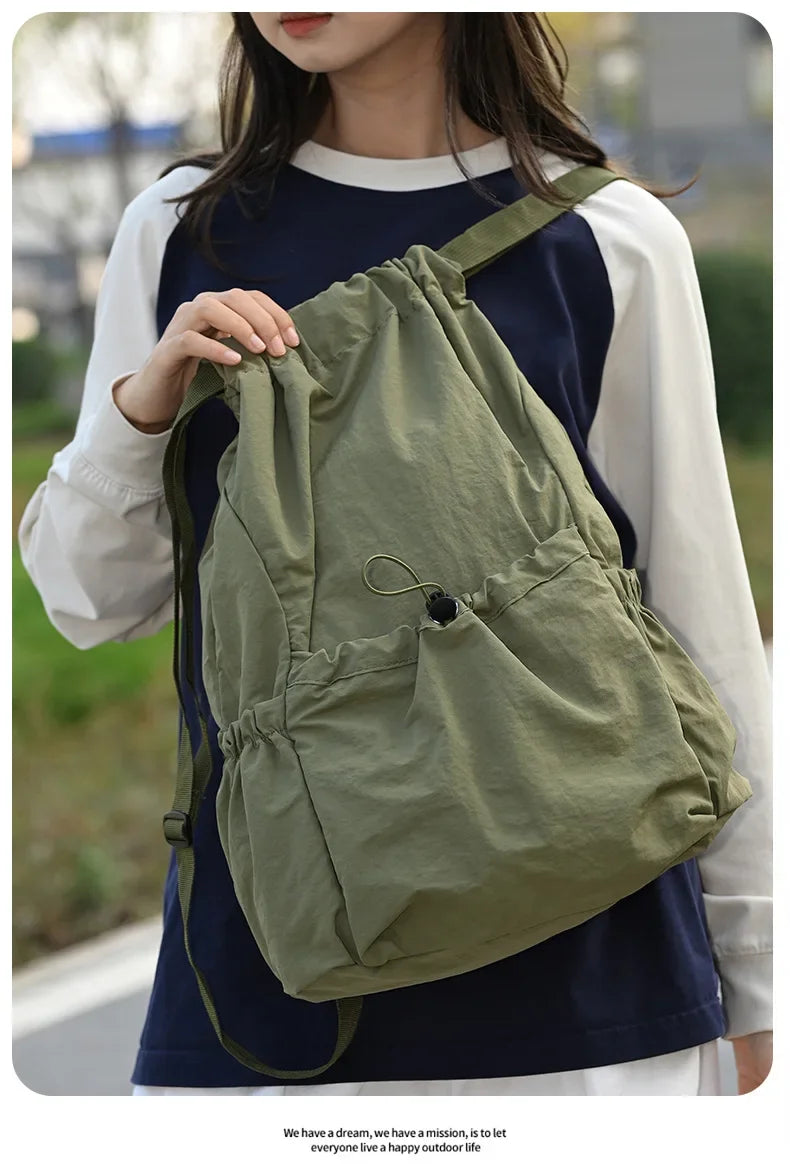 Foldable Drawstring Drawstring Backpack,Lightweight and Easy To Store,Essential for Short Distance Travel and Outdoor Activities