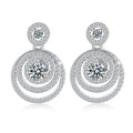 ZFSILVER Trendy s925 Silver Moissanite Classic Exquisite Design Round Circle Earring Charms Women Accessories Jewelry Gift KE104