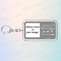 Custom Music Keychain Boyfriend Girlfriend Valentines Birthday BF GF Fans Gifts Song Singer Album Cover Photo Image DIY Keyrings