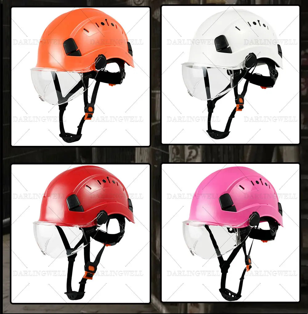 Safety Helmet With Goggles Men's Construction Hard Hat High Quality ABS Protective Helmets Work Cap For Working Climbing Riding