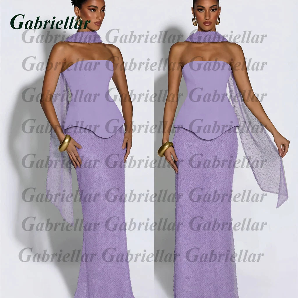 Gabriellar Fancy Bling Tulle Prom Dresses for Women Sequins and Beads Sleecveless Lacing up Special Occasion Gown Customized