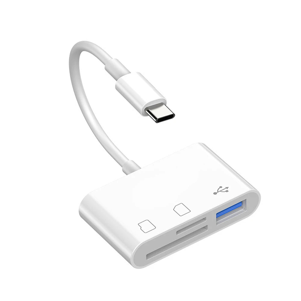 Type C OTG Adapter TF/SD Card Reader For Xiaomi Oneplus iPhone OPPO POCO Cell phone Accessories 3 in 1 USB C to A Connector
