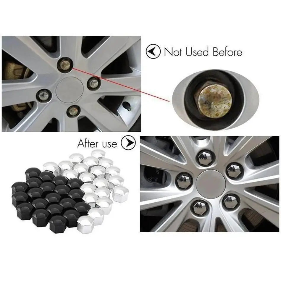 20 Stück/Set 17 mm Radmutternabdeckungen für Autos Rostschutz Bolzenfelgen Abdeckungen Auto-Naben-Schraubkappen Außenverkleidung Staubschutz