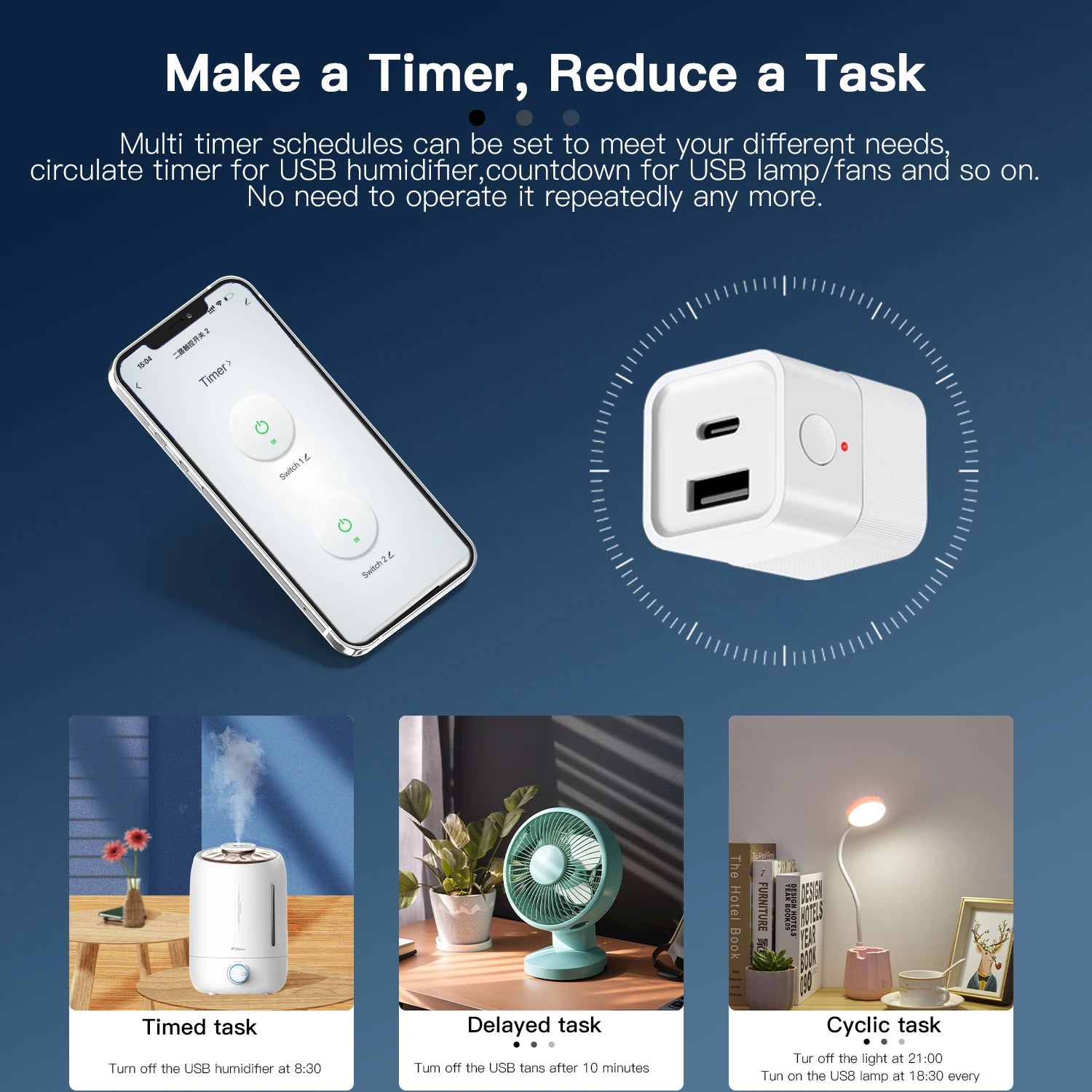 Smart USB Adapter Switch Zigbee 3.0  2 in 1 Mini USB Type-C Power Adaptor Plug Works with Home Assistant Zigbee2MQTT ZHA