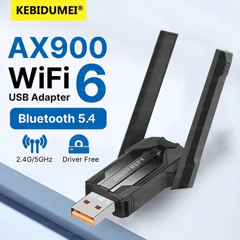 AX900 WiFi 6 USB Adapter Bluetooth 5.4 Dual Band 2.4G 5G Antennen WiFi6 USB Netzwerkempfänger Dongle Treiberfrei Win 10/11 für PC