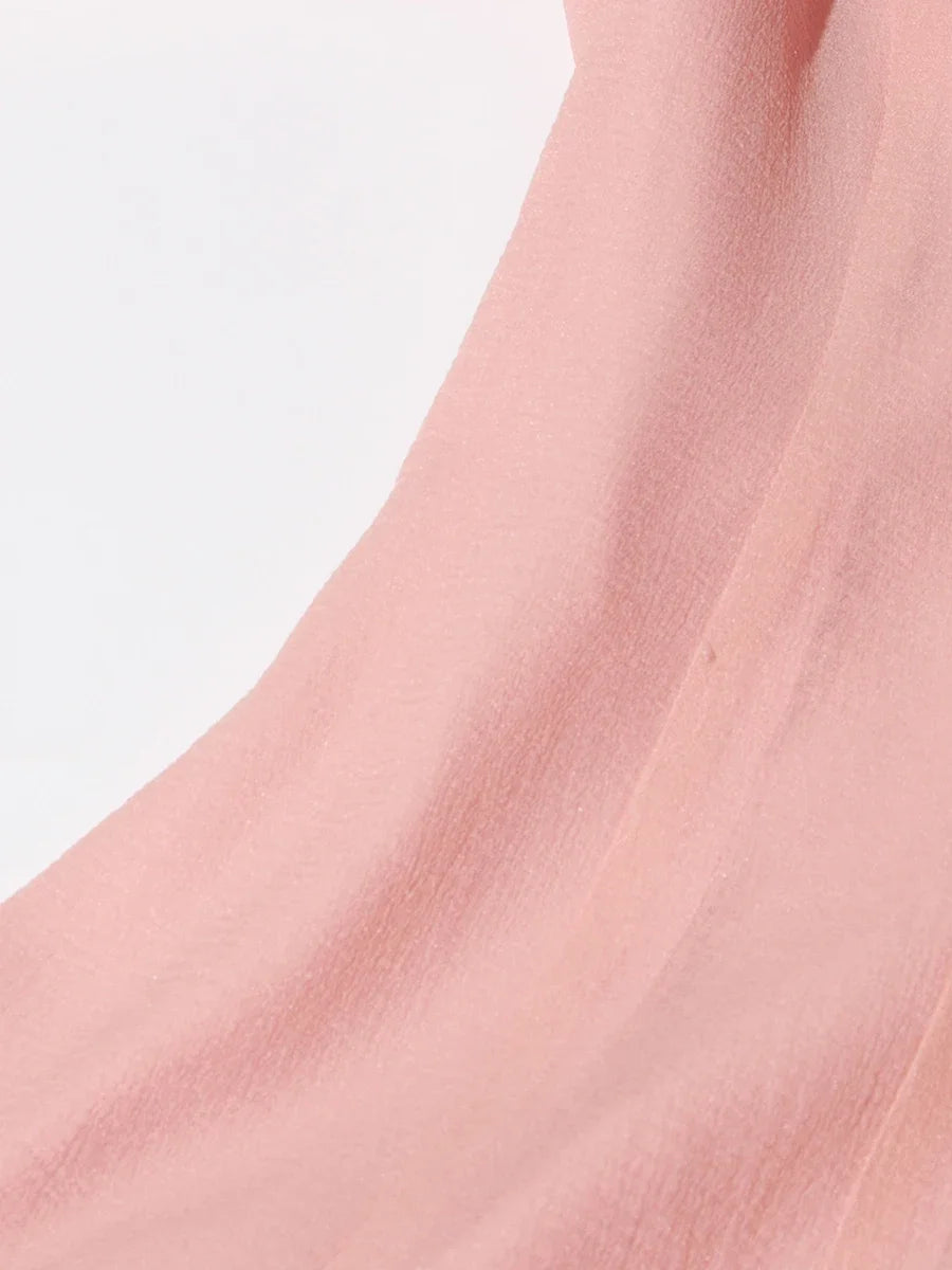 TWOTWINSTYLE Solid Slimming Spliced Folds Dresses for Women Round Neck Long Sleeves Patchwork Buttons Dress Female Clothing New
