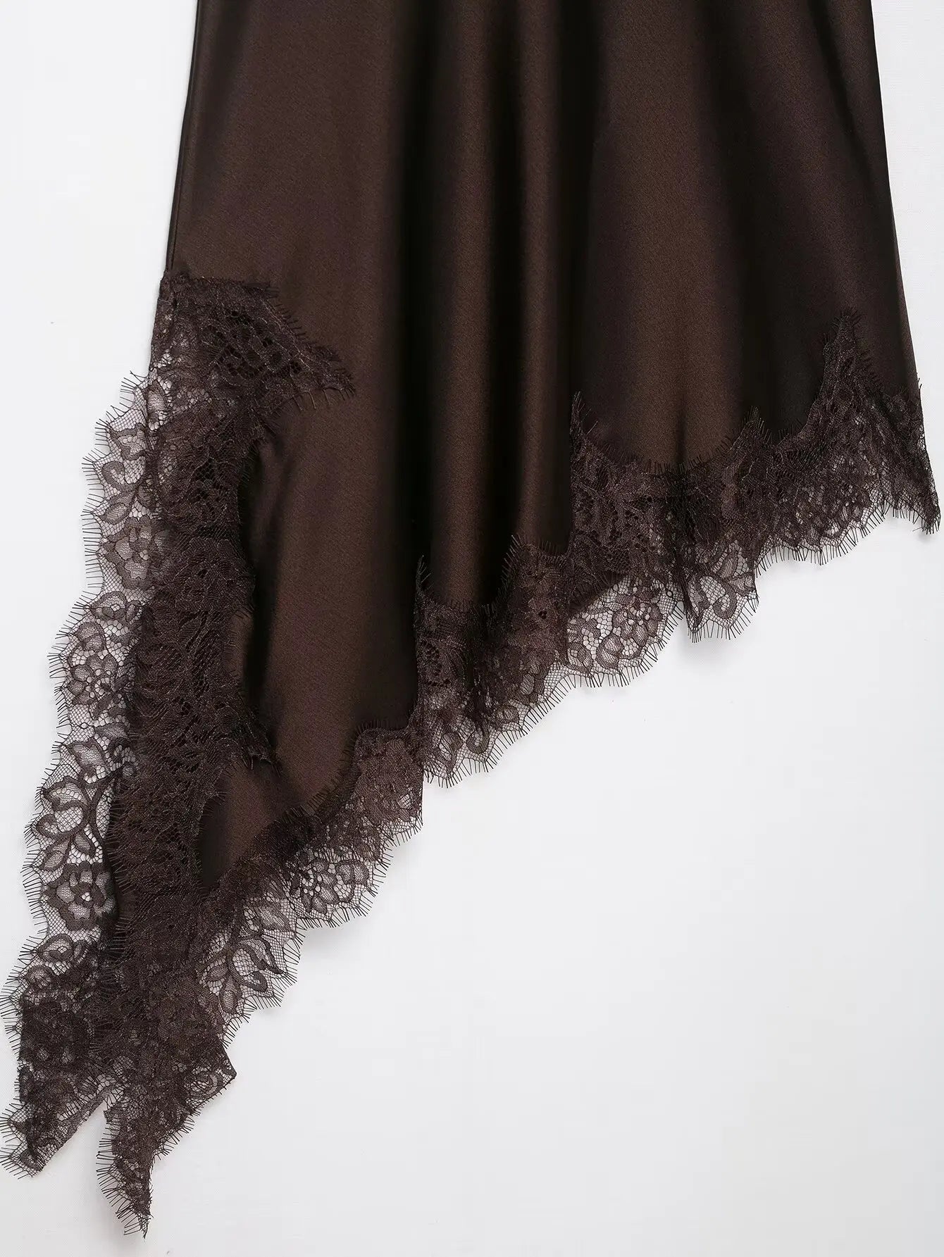 TFMLN Damen sexy Spitzen-Spleiß-Kleider Sommer einfarbig ärmelloses asymmetrisches Kleid rückenfrei schmal Damen Party Sling Minikleid