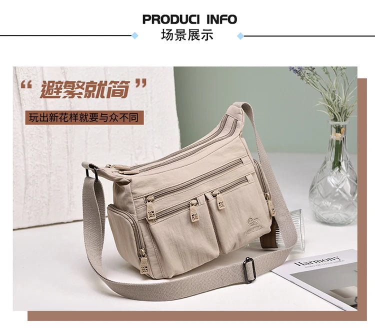 Nylon Crossbody Bag For Women Large Capacity Shoulder Bag Multi-pocket Female Bag Shopping Travel Lady Handbag Leisure Purse sac