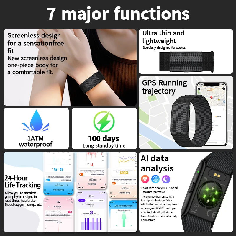 2025 New Smart Watch Fitness Sport Smart Bracelet For Men Women Heart Rate Blood Oxygen Health Monitor Waterproof Smartwatch Men