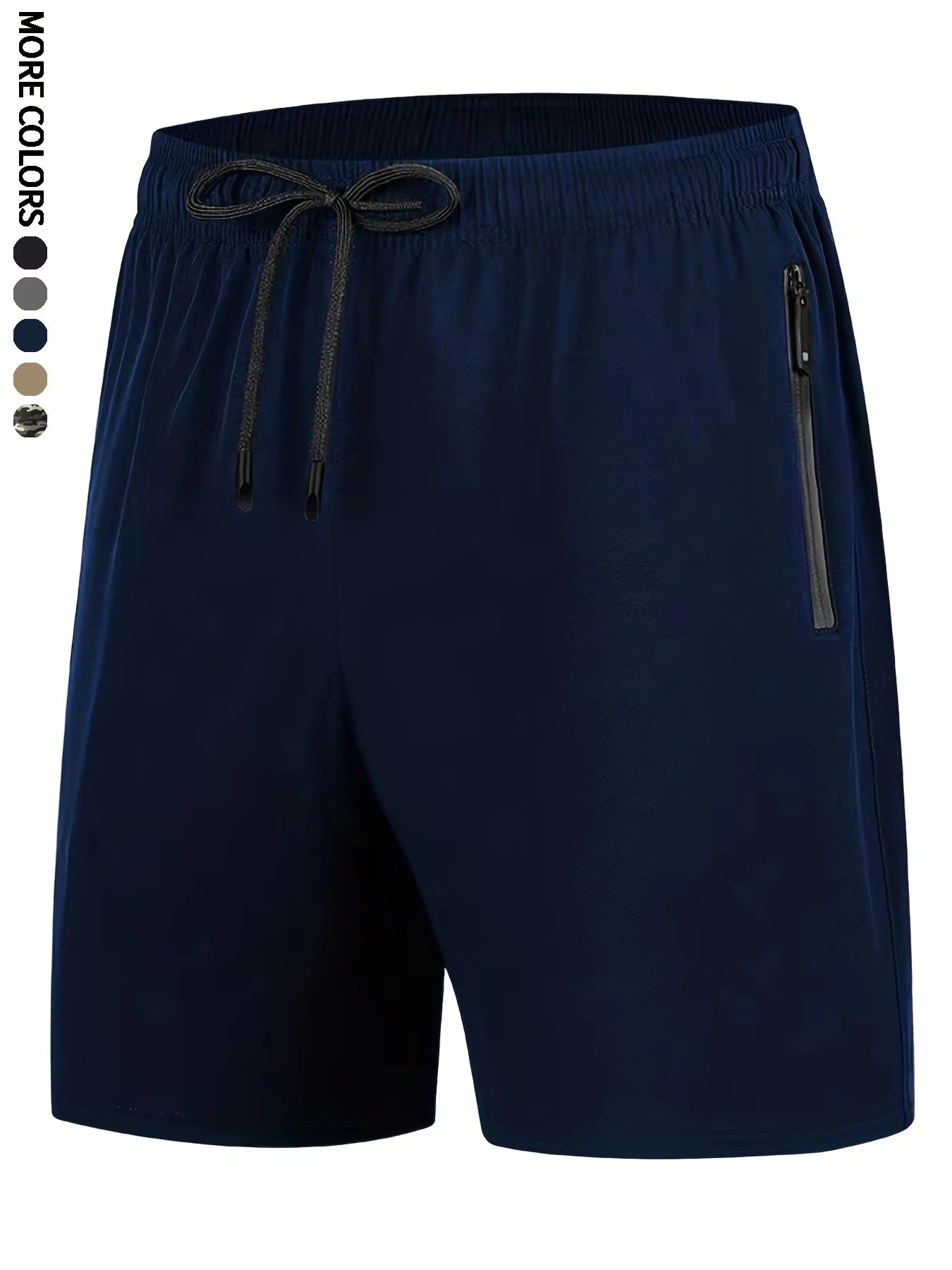 Men's Summer Drawstring Quick Dry Shorts For Running,Breathable With Zipper Pockets,Fitness, Training7022