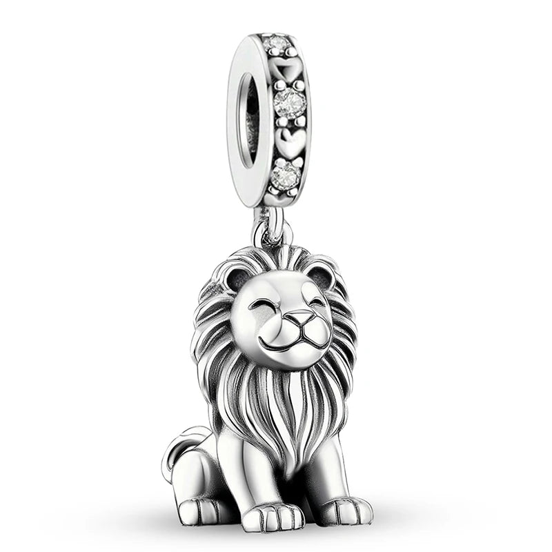 925 Sterling Silver Owl Dinosaur Panda Chameleon Cute Charm Bead Fit Diy Bracelet Bangle Making Gift of High Quality Jewelry