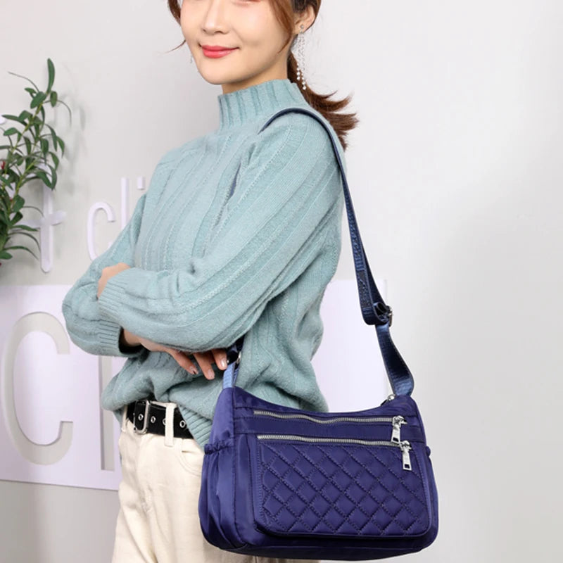 Yogodlns Women Nylon Shoulder Bag Waterproof Multi-pocket Zipper Bag Ladies Travel Messenger Bag For Designer Bolsa Feminina