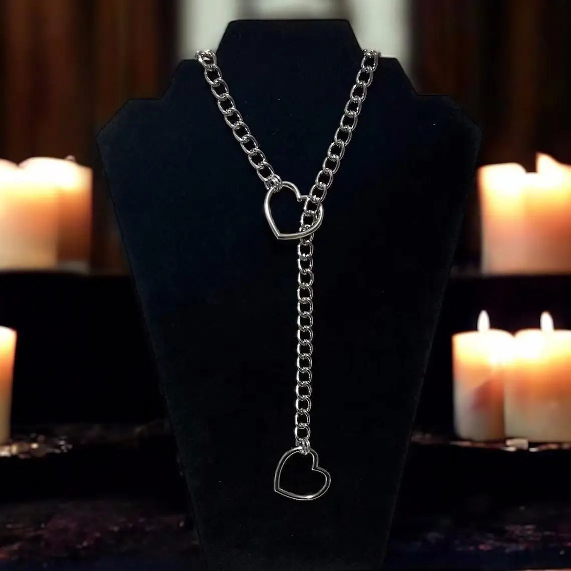 Slip Chain For Women Human Slipchain Choker Collar Heart Chain Necklace Heavy Cuban Long Chain