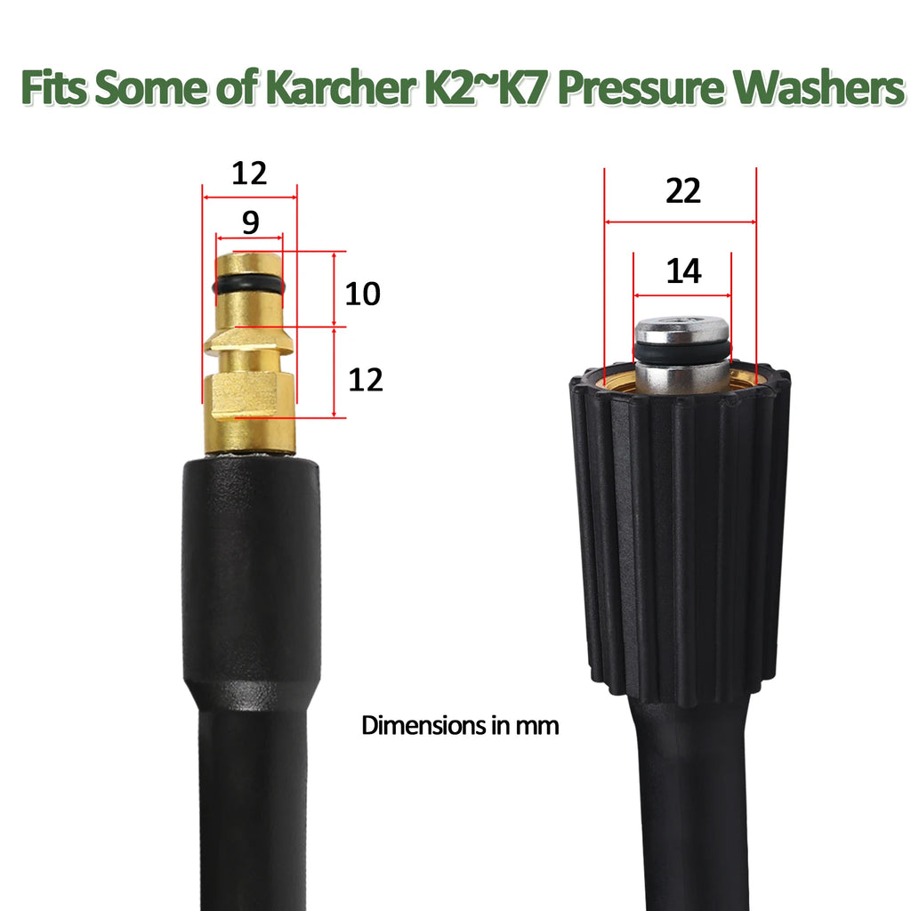 10m High Pressure Washer Hose Pipe Cord Water Cleaning Hose for Karcher Pressure Washer Sink