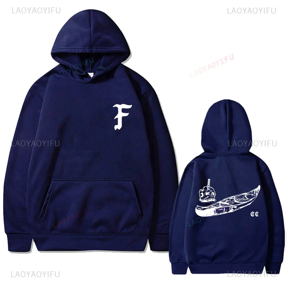 Forward Observations Group Canoe Club Custom Print Hoodie Skeleton Vintage Hoodies Streetwear Male Casual Oversized Sweatshirt